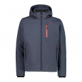 CMP Softshell Jacket (windproof, water-repellent) with hood titanium grey/anthracite Men